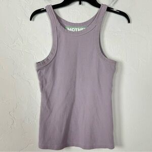 Mother Tank Top Knit The Chin‎ Ups Ribbed Lavender Purple Move It Solid Cotton